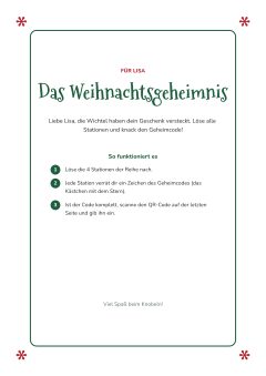 Deckblatt im Design Weihnachten: grüne Festtagsschrift, Schneeflocken in den Ecken